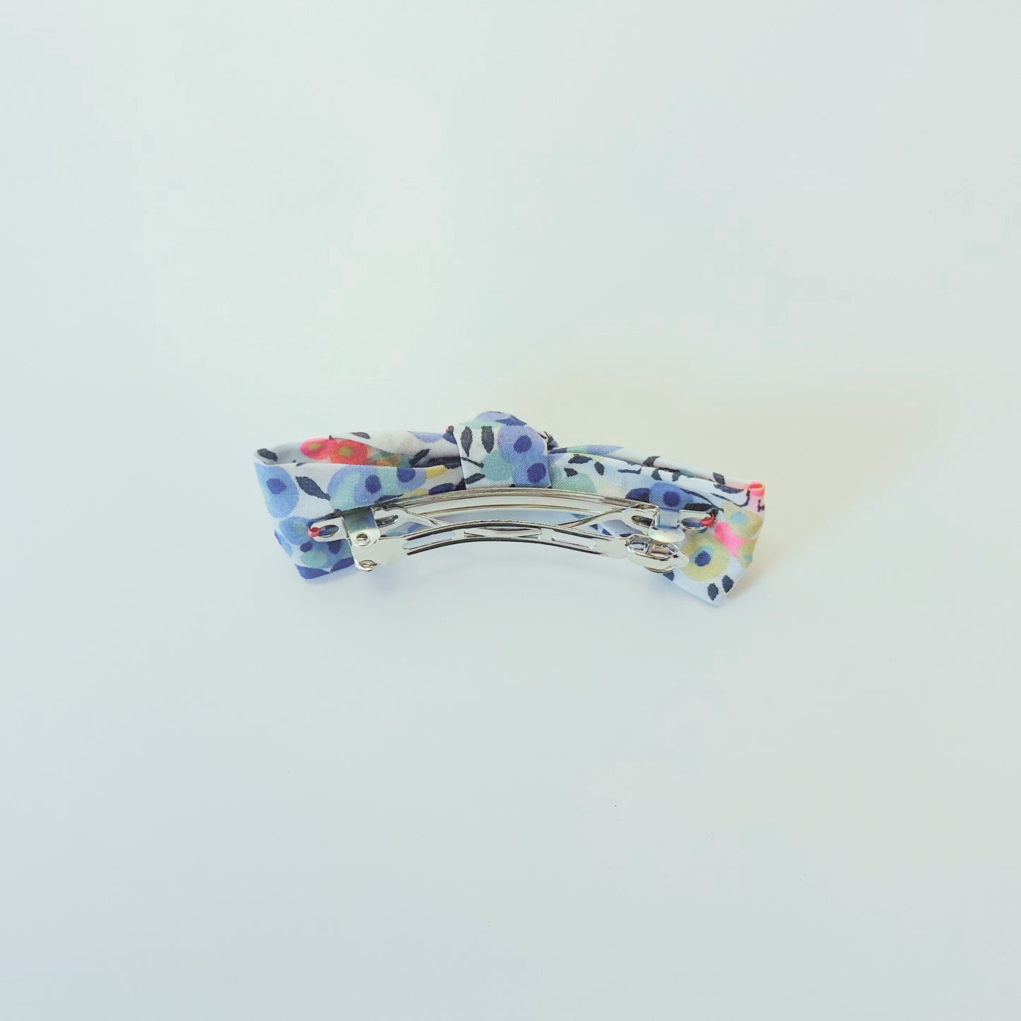 Barrette Biru Liberty Bleu et Rose Fluo