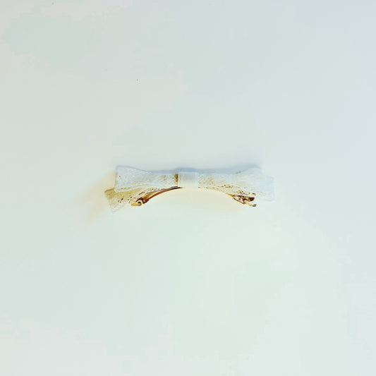 Barrette Sabbay en Dentelle et Ruban Ivoire